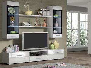 Miniaturka 1 - Elegancka meblościanka wysoki połysk biała EDIRNE