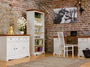 Miniaturka 10 - Biała klasyczna komoda drewniana biała dąb pokój INGRID