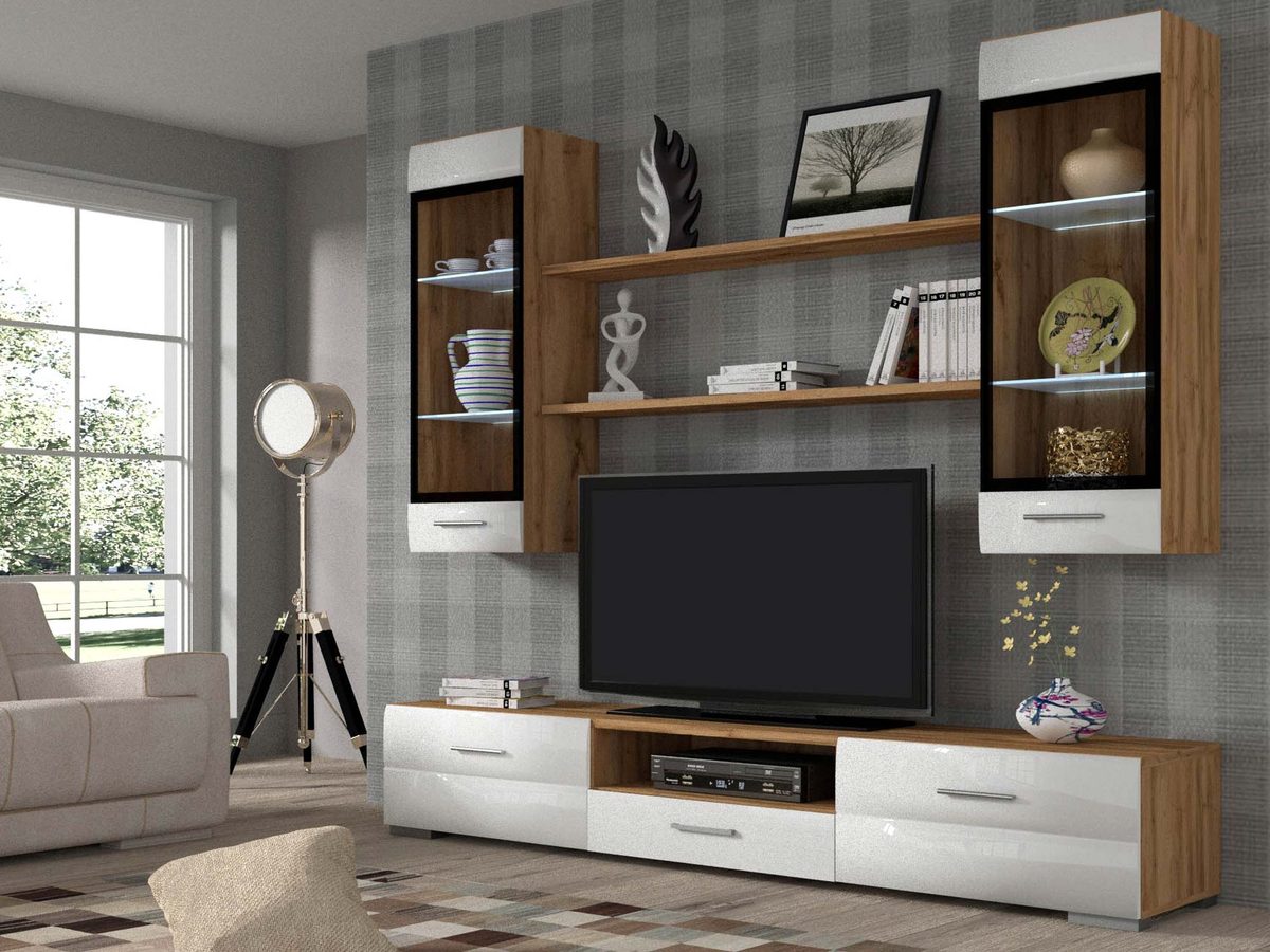 Elegancka meblościanka wysoki połysk EDIRNE