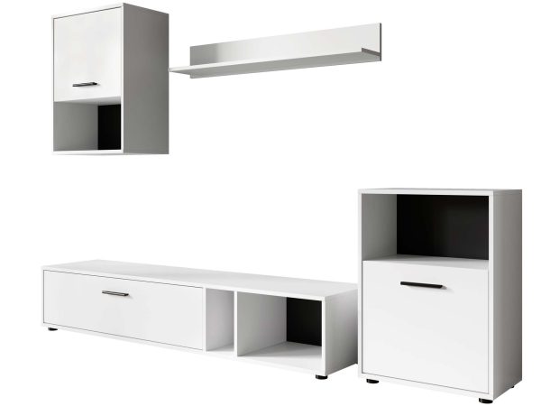 Klasyczny zestaw mebli do salonu biały ikonka MARGO