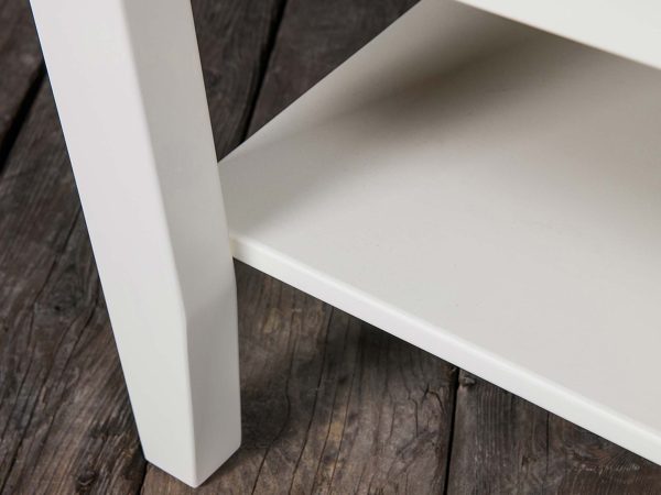 Drewniana biała aranżacja dolna półka INGRID