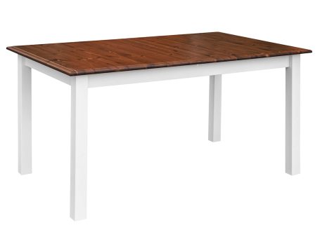 Stół rozkładany biały z drewna litego biały orzech ikonka INGRID