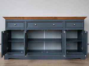 Miniaturka 4 - Solidna komoda z drewna litego otwarta grafit INGRID