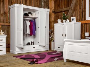 Miniaturka 7 - Szafa biała z lustrem trzydrzwiowa aranżacja otwarta ANADI