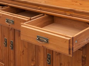 Miniaturka 8 - Biała komoda do klasycznego wnętrza sosna szuflada otwarta ANADI