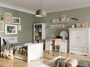 Miniaturka 8 - Półka biała drewniana do pokoju młodzieżowego INGRID