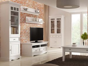 Miniaturka 22 - Półka biała drewniana do pokoju salon aranż INGRID