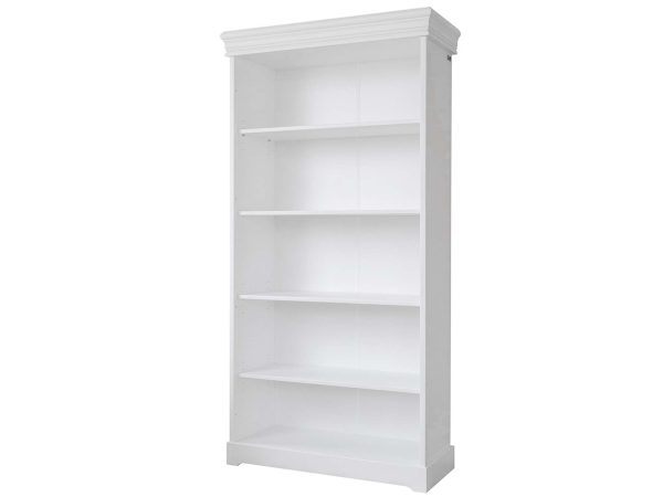 Biały regał biblioteczka sosnowa ikonka ANADI