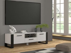 Miniaturka 9 - Szafka RTV do nowoczesnego salonu biały aranż 160 IRFAN