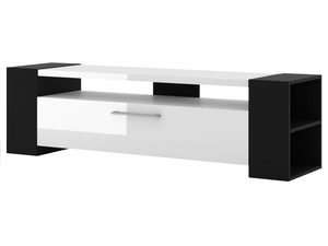 Miniaturka 2 - Funkcjonalna szafka RTV do salonu czarny biały DARLA