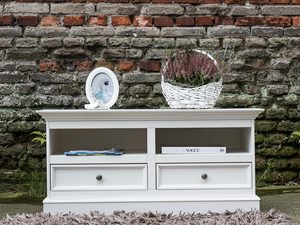 Miniaturka 3 - Klasyczna biała szafka RTV biała aranż INGRID