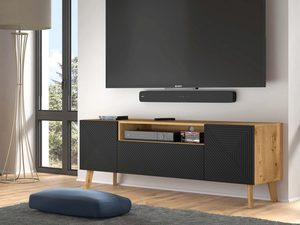 Miniaturka 2 - Loftowa szafka RTV na nóżkach aranż IZMIR