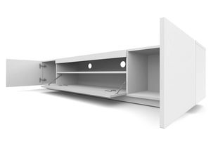 Miniaturka 2 - Nowoczesna szafka RTV biały otwarta LUMA