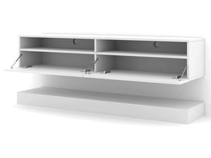 Miniaturka 4 - Wisząca szafka pod TV biała otwarta ELSA