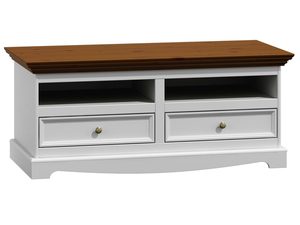 Miniaturka 1 - Klasyczna biała szafka RTV biały orzech INGRID