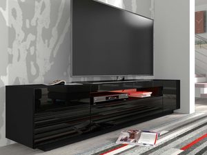 Miniaturka 10 - Nowoczesna szafka RTV czarny aranż LUMA