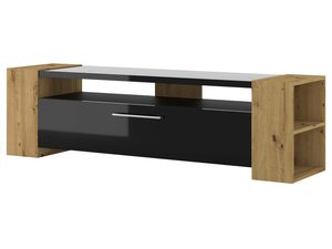 Miniaturka 4 - Funkcjonalna szafka RTV do salonu czarny czarny artisan DARLA