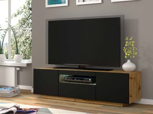 Miniaturka 17 - Stojąca szafka RTV 150 aranżacja czarny artisan mat KISMET