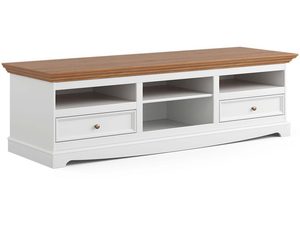 Miniaturka 3 - Duża biała szafka RTV vintage biały dąb INGRID