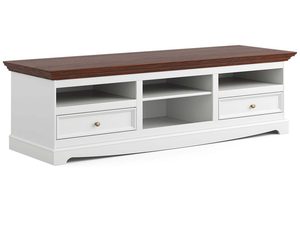 Miniaturka 4 - Duża biała szafka RTV vintage biały orzech INGRID