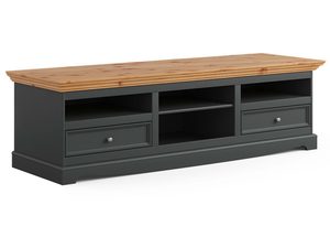 Miniaturka 2 - Duża biała szafka RTV vintage grafit sosna INGRID