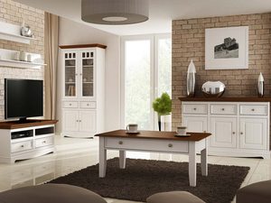 Miniaturka 22 - Biała klasyczna komoda drewniana biały orzech salon INGRID