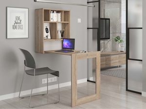 Miniaturka 10 - Kompaktowe biurko rozkładane sonoma rozłożone aranżacja SARI