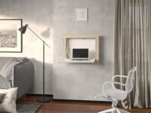 Miniaturka 11 - Wiszące biurko rozkładane białe sonoma białe rozłożone SIMS