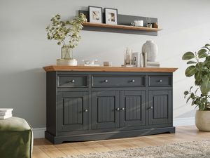 Miniaturka 9 - Solidna komoda z drewna litego grafit aranżacja INGRID