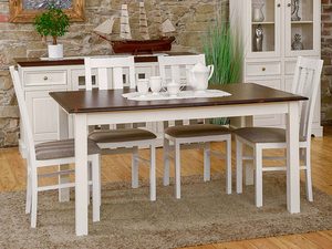 Miniaturka 19 - Stół rozkładany biały z drewna litego aranżacja INGRID