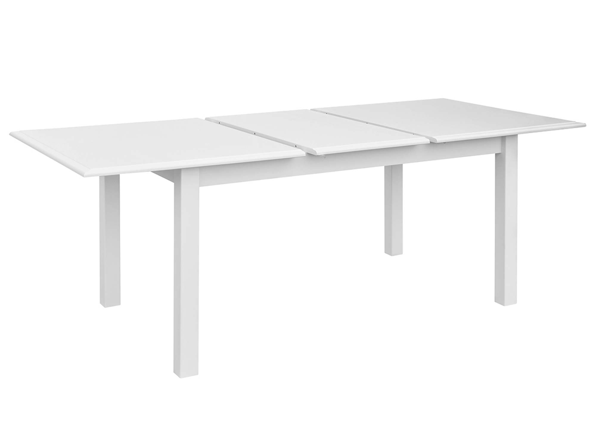 Stół rozkładany biały z drewna litego rozłożony INGRID