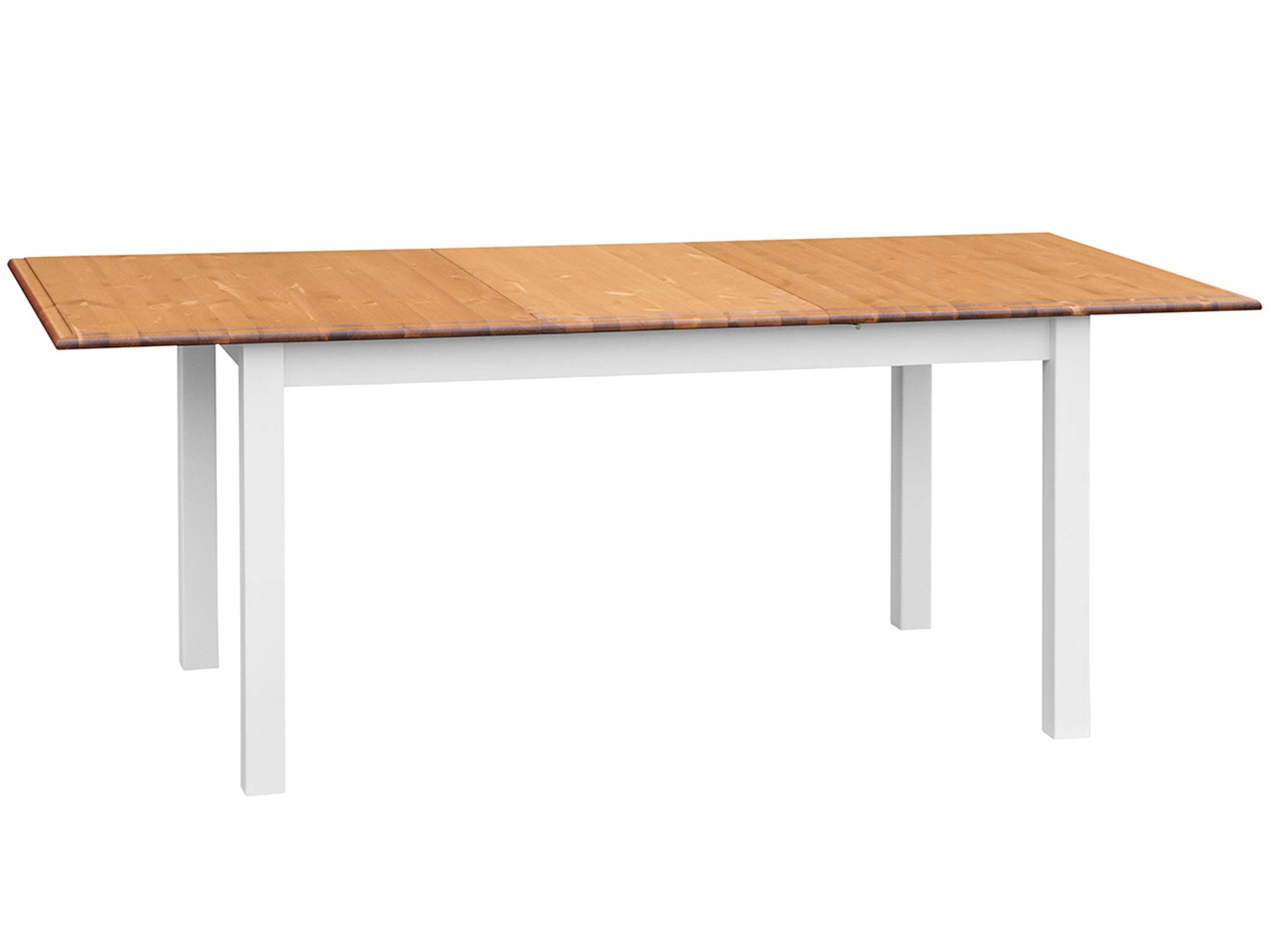 Stół rozkładany biały z drewna litego biały dąb rozłożony INGRID