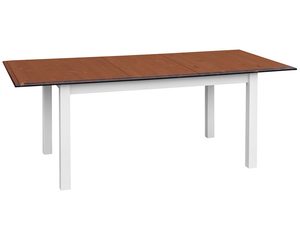 Miniaturka 1 - Stół rozkładany biały z drewna litego biały orzech rozłożony INGRID