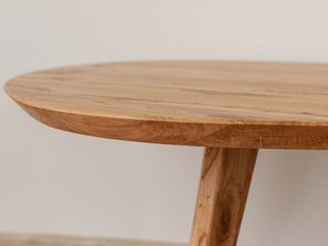 Miniaturka 5 - Drewniany okrągły stolik 90 cm zbliżenie blat SVALE