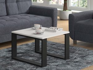 Miniaturka 7 - Stolik kawowy do industrialnego wnętrza aranżacja biały ELMO