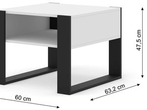 Miniaturka 2 - Mały stolik kawowy wymiary TAKOZ