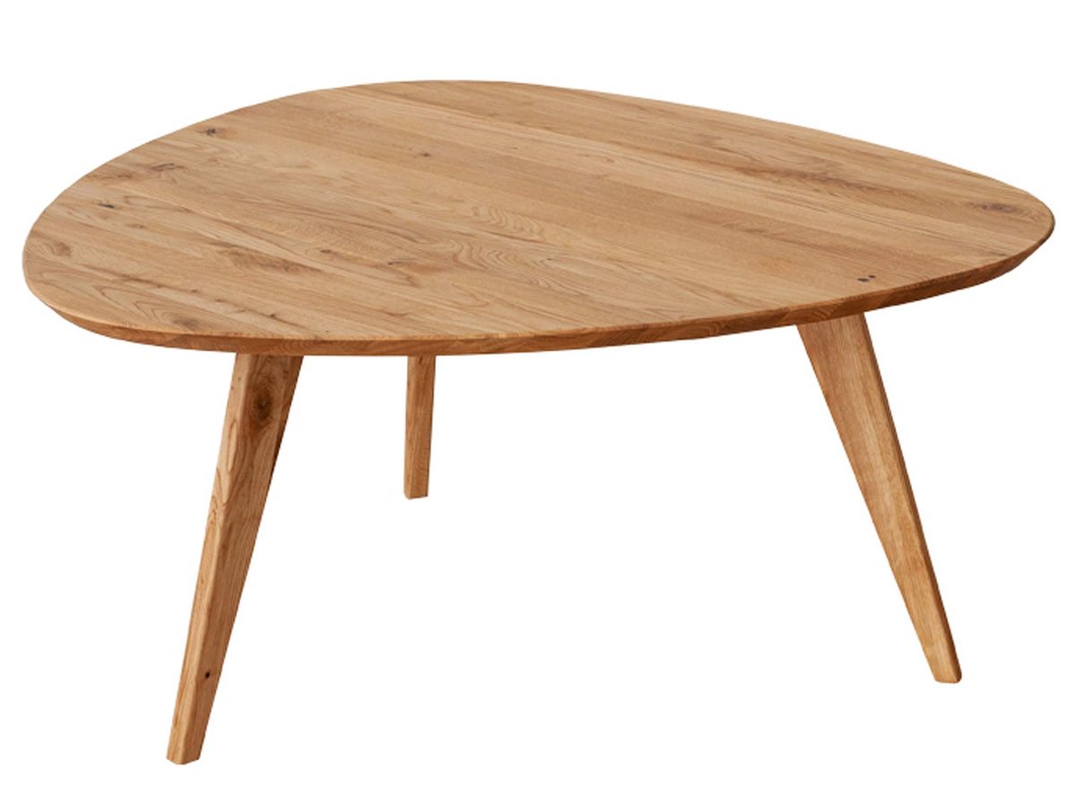 Owalny stolik kawowy z drewna Basic