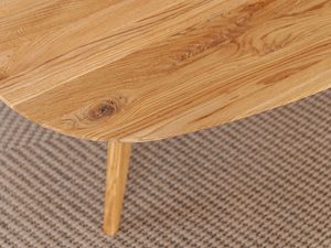 Miniaturka 7 - Owalny stolik kawowy z drewna aranżacja blat OLVIR