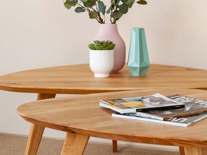 Miniaturka 3 - Ława owalna do salonu drewniana aranżacja detale LARS