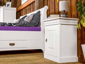 Miniaturka 6 - Szafka nocna na styl prowansalski biała aranż ANADI