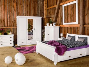 Miniaturka 15 - Sypialnia białe meble drewniane ANADI