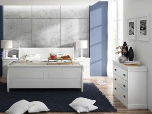 Miniaturka 17 - Biała komoda do klasycznego wnętrza sosna biały ANADI