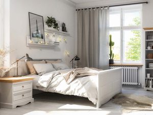 Miniaturka 5 - Szafka nocna w klasycznym stylu biały dąb aranżacja INGRID