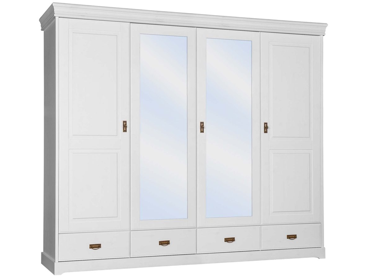 Duża szafa z lustrem z drewna sosnowego ANADI