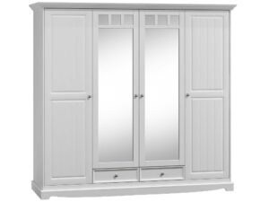 Miniaturka 10 - Biała szafa czterodrzwiowa z lustrami w stylu klasycznym