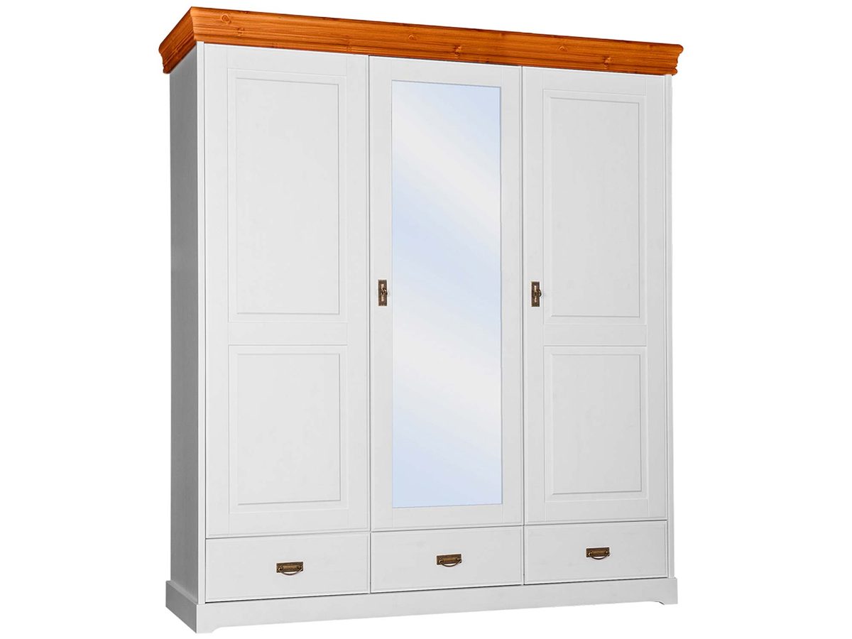 Szafa biała z lustrem trzydrzwiowa ANADI