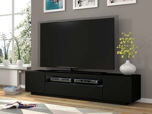 Miniaturka 11 - Szafka RTV 200 aranżacja czarny mat KISMET