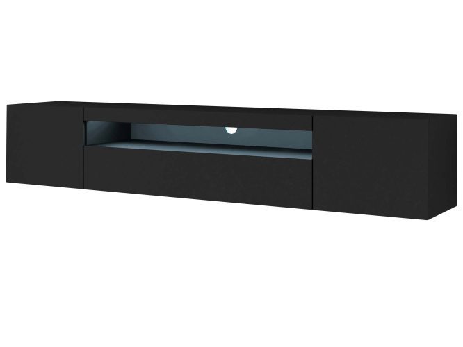 Wisząca szafka pod TV czarny mat z LED KISMET