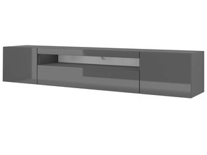 Miniaturka 14 - Wisząca szafka pod TV grafit połysk KISMET