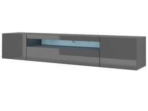 Miniaturka 15 - Wisząca szafka pod TV grafit połysk z LED KISMET